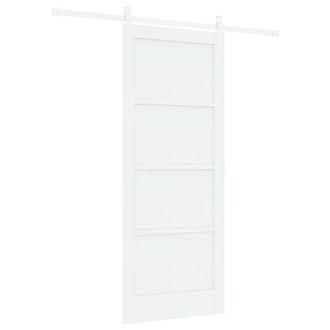 Berkfield Home Sliding Door with Hardware Set White 83x202 cm Solid Wood Pine