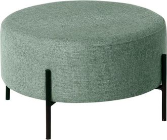 Koketto Home Gran puff redondo menta con patas de metal negro