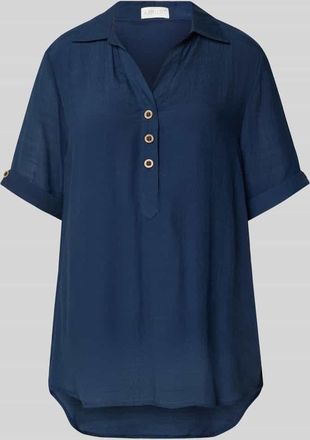 Apricot Relaxed Fit Bluse aus Viskose-Mix mit Umlegekragen in Marine, Gr&ouml;&szlig;e XXL