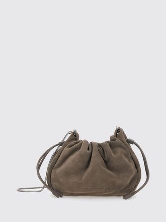 Brunello Cucinelli Clutch a secchiello Mellow in pelle scamosciata con coulisse