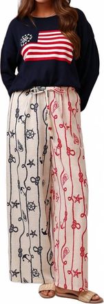 Shore Leave Beaded Beach Wide Leg Pants In Knots & Nautical