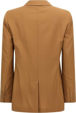 Max Mara Womens Brown Virgin Wool Blazer Clothing