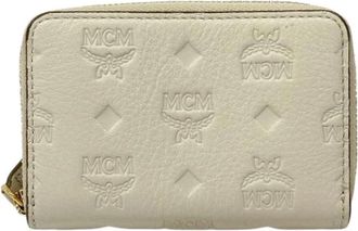 MCM Pre-owned Business card case - unisex - Vintage Accessoires - Beige - ONE Size - Leer - Vintage