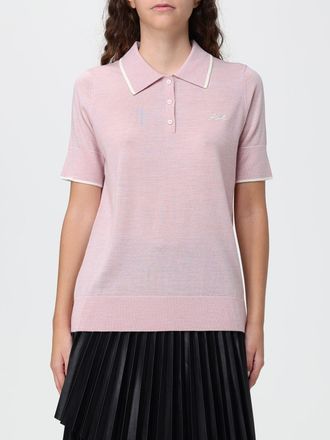 Karl Lagerfeld Polo in maglia di pura lana merino con profili a contrasto
