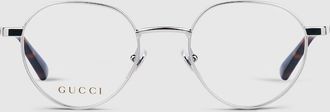Gucci Round Optical Frame, Silver