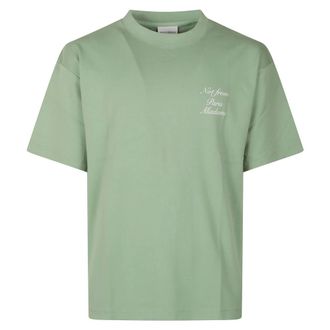 Dr&ocirc;le de Monsieur T-Shirts, male, Green, Size: L Le T-Shirt Slogan Calligraphy