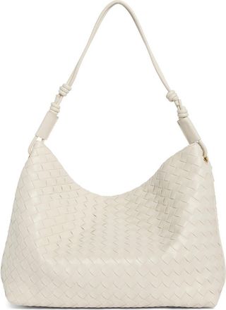 Urban Expression Woven Faux Leather Hobo in Ivory at Nordstrom Rack