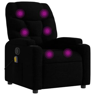vidaXL Sill&oacute;n Reclinable De Masaje De Tela Negro Vidaxl