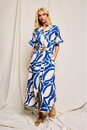 Dress Forum Lunara Midi Shirt Dress In Blue
