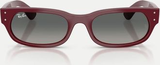 Ray-Ban Rb2236 occhiali da sole irregolari con lenti grigie in bordeaux-Rosso