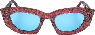 Agent Provocateur Kitti Glamorama Dark Pink Glitter Womens Sunglasses Pink Size 50