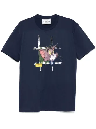 Iceberg motif-print T-shirt - men - Cotton - L - Blue