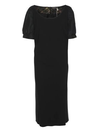 Marina Rinaldi puff-sleeved jersey dress - Black
