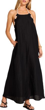 Vitamin A Avery Cover-Up Halter Dress in Black at Nordstrom, Size X-Small