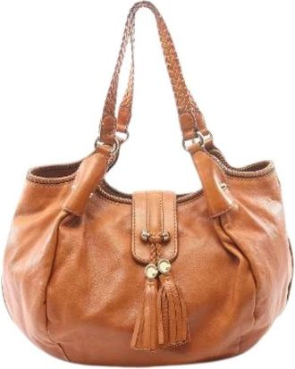 Gucci Pre-owned Marrakech Lederen Schoudertas - Dames - Vintage Schoudertas - Bruin - ONE Size - Leer - Vintage