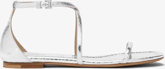 Michael Kors Polly Metallic Python Embossed Leather Sandal