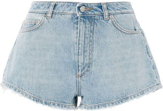 Dolce & Gabbana Frayed Cotton Denim Shorts - Womens - Cotton