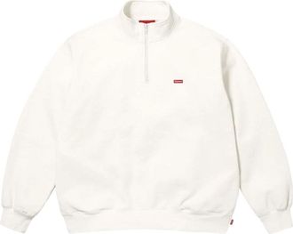 SUPREME SS26 Small Box Half Zip Pullover White SUP-SS26-200-WHT