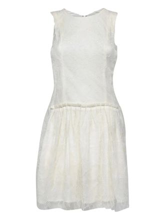 Theory pleated lace dress - White