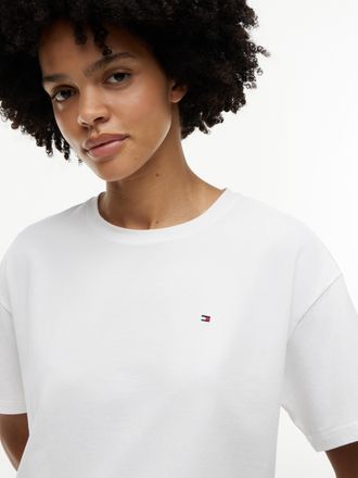 Tommy Hilfiger Shorty, Damen, Gr. XL (42/44), wei&szlig;, ithaca brisk blau, Obermaterial: 95% Baumwolle, 5% Elasthan, TOMMY HILFIGER UNDERWEAR, normal normal, Rundhals, H