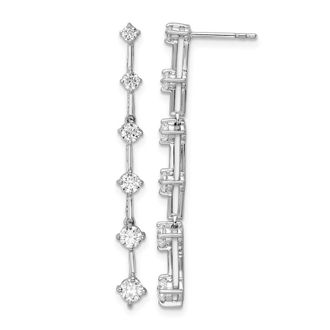 Diamond2Deal 14K White Gold 1 ct Lab Grown Diamond 6 Stone Dangle Earrings VS Clarity, G-H Color