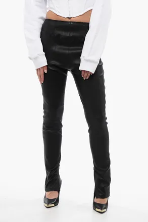 Dsquared2 Leggings in Pelle con Zip alla Caviglia Dsquared2