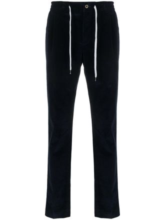 Pantaloni Torino drawstring-waist straight-leg corduroy trousers - Blue