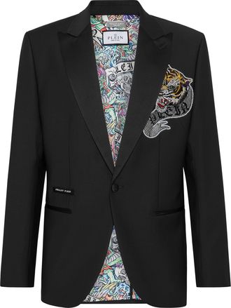 Philipp Plein Blazer Met Één Knoop Slim Fit Tattoo