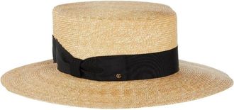 Gucci Strohoed met grosgrain detail - Dames - Hoeden - Beige - L - Katoen - Accessoires
