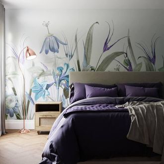 Superfresco Easy Flora Duck Egg Print To Order 3m x 2.8m Mural in Blue