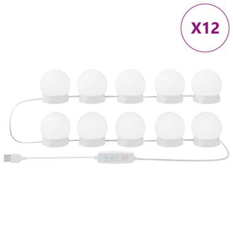 vidaXL Luces Espejo 12 Pcs 4.5 X 4.5 X 4.8 Cm Pl&aacute;stico Vidaxl