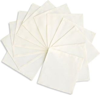 Solino Home Cotton Linen Plain Cocktail Napkins Set of 12, 6 x 6 Inch for Dining Table, Holiday and Everyday Table Decor - Dru in Ivory at Nordstrom