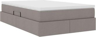 vidaXL Storage Bed with Mattress Taupe 120 x 200 cm Polyester vidaXL