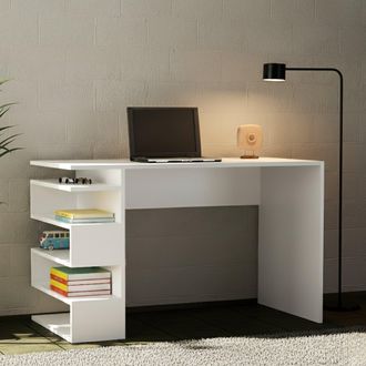 Dmora Escritorio Kate, Un Estante, Color Blanco, Material Tabl&oacute;n Aglomerado, 120x60x75h Cm Blanco