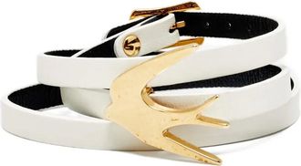 Alexander McQueen Bracciale in pelle - Bianco