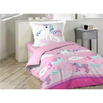 Douceur d'Int&eacute;rieur Douceur-dinterieur Juego De Cama Unicornio Rosa Reversible Algod&oacute;n