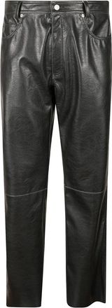 Maison Margiela Leather Trousers, male, Black, L, Five-Pocket Trousers
