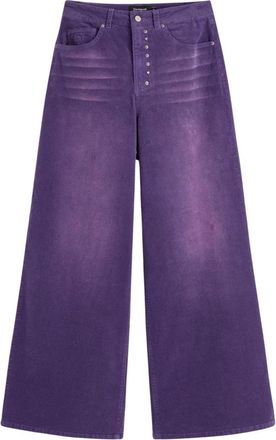 Desigual Pant_Ref_Porly Broeken - Dames - Wijde Broeken - Paars - XS - Katoen - Broeken