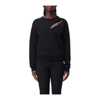Alexander McQueen Alexander McQueen, Sweatshirts, female, Black, Size: 2XS Grey Long Sleeve Sweater with Cutout Detail