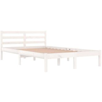 vidaXL Bed Frame without Mattress Solid Wood Pine 120x200cm White vidaXL