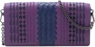 Bottega Veneta Pre-owned Cross Body Bags, female, Purple, Size: ONE SIZE Pre-owned Leather Shoulder Bag