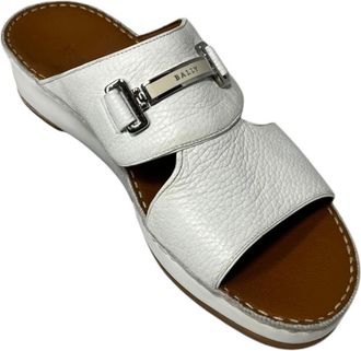 Bally Harold 6211920 Mens White Grained Leather Sandals