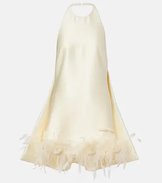 Self Portrait Fringed satin minidress
