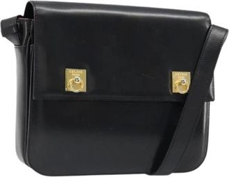 Celine Pre-owned Leren Schoudertas - Dames - Pre-owned - Zwart - Maat: ONE Size Leer