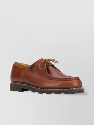 Paraboot smooth leather round toe derby shoes