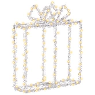 Beliani Beliani - Decoraci&oacute;n Led De Navidad Accesorio Interior Exterior Regalo Luces Led Iluminaci&oacute;n Metal Blanco Kemi