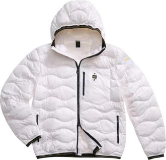 Blauer Gewatteerd Donsjack Wit Stijlvol - Heren - Winterjassen - Wit - XL - Jassen