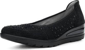 Ara Womens Zephyr Court Shoes In Black Woven Stretch