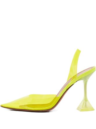 Amina Muaddi pre-owned 95mm Holli slingback pumps - women - PVC/PVC/Calf Leather/Calf Leather - 37 - Yellow