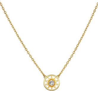 Satya Jewelry New Day White Topaz Sun Necklace in Gold at Nordstrom